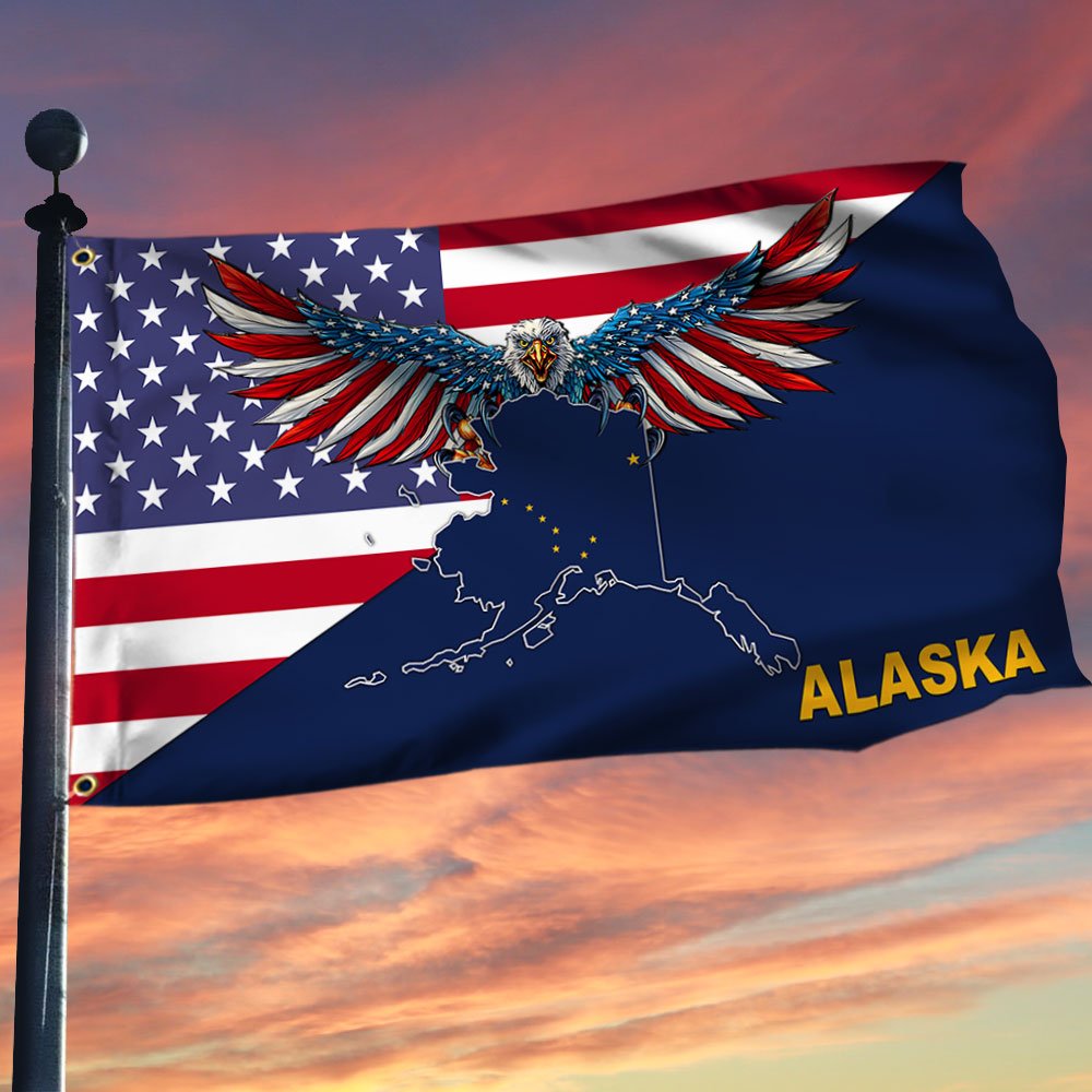 Alaska Flag American Eagle Alaska Grommet Flag