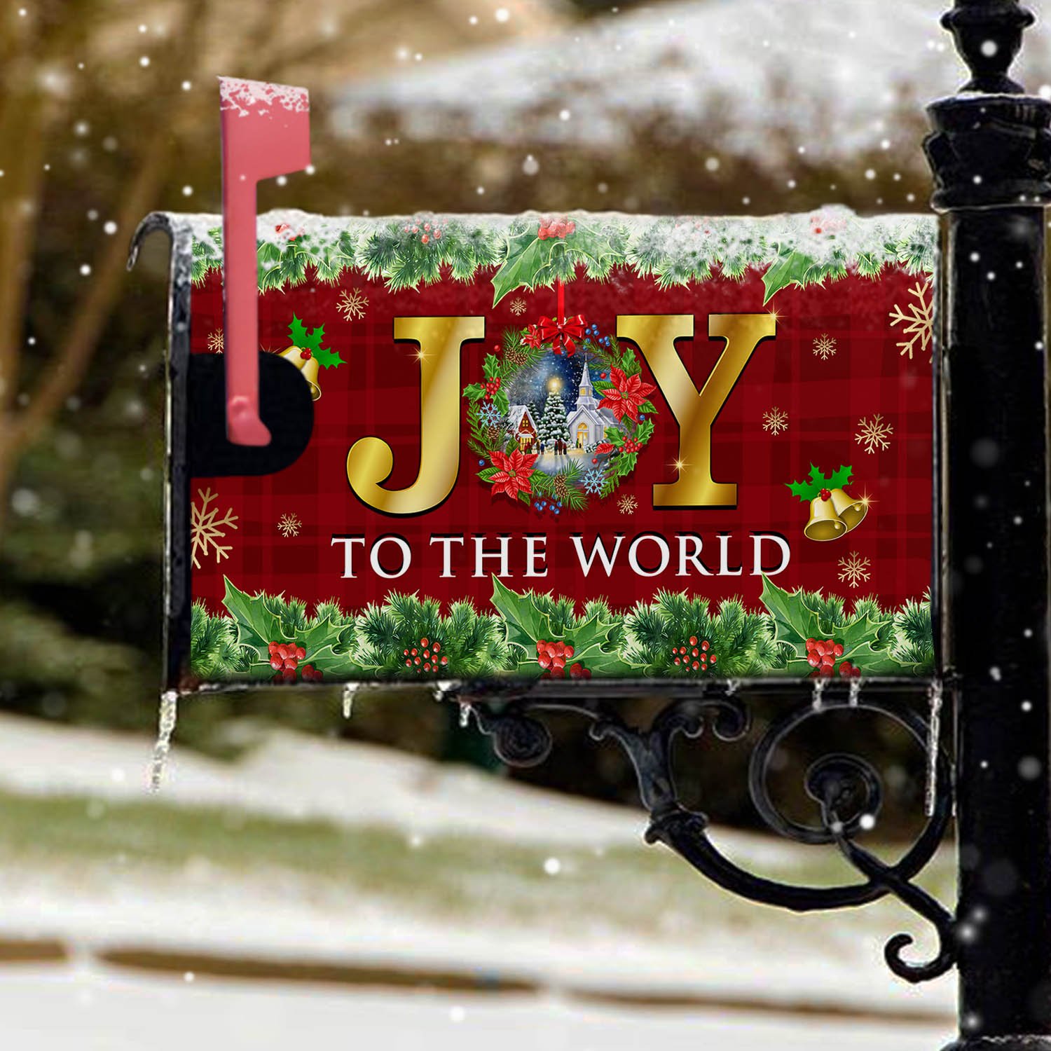 Christmas Mailbox Cover Joy To The World TQN599MBCT