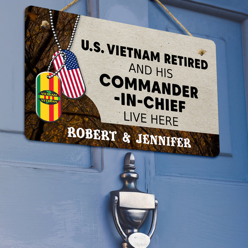 Door sign - For the veteran and his commander