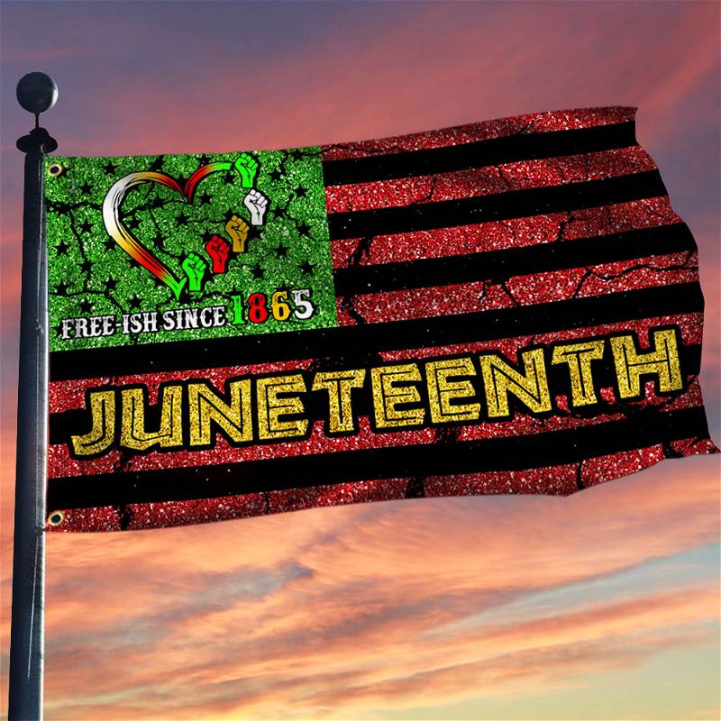 Juneteenth African Map, American U.S Flag THH3128GFv3CT
