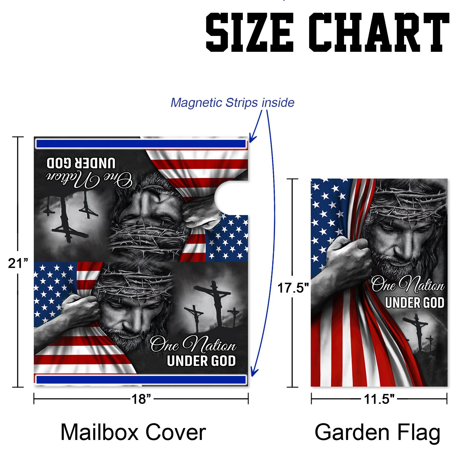 One Nation Under God Jesus Garden Flag & Mailbox Cover TRL06Fv5MFCT