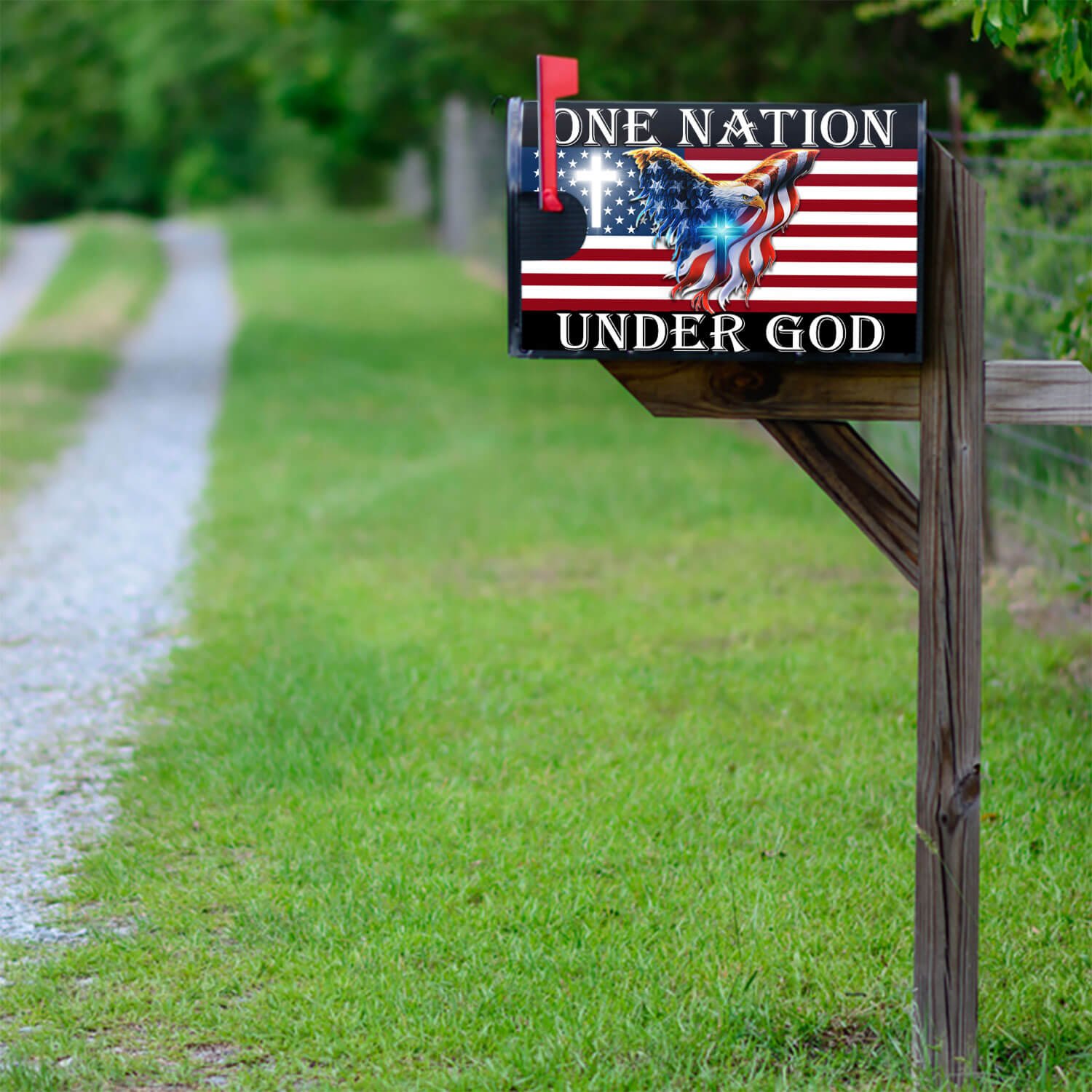 One Nation Under God American Eagle Mailbox Cover THB3602MBCT
