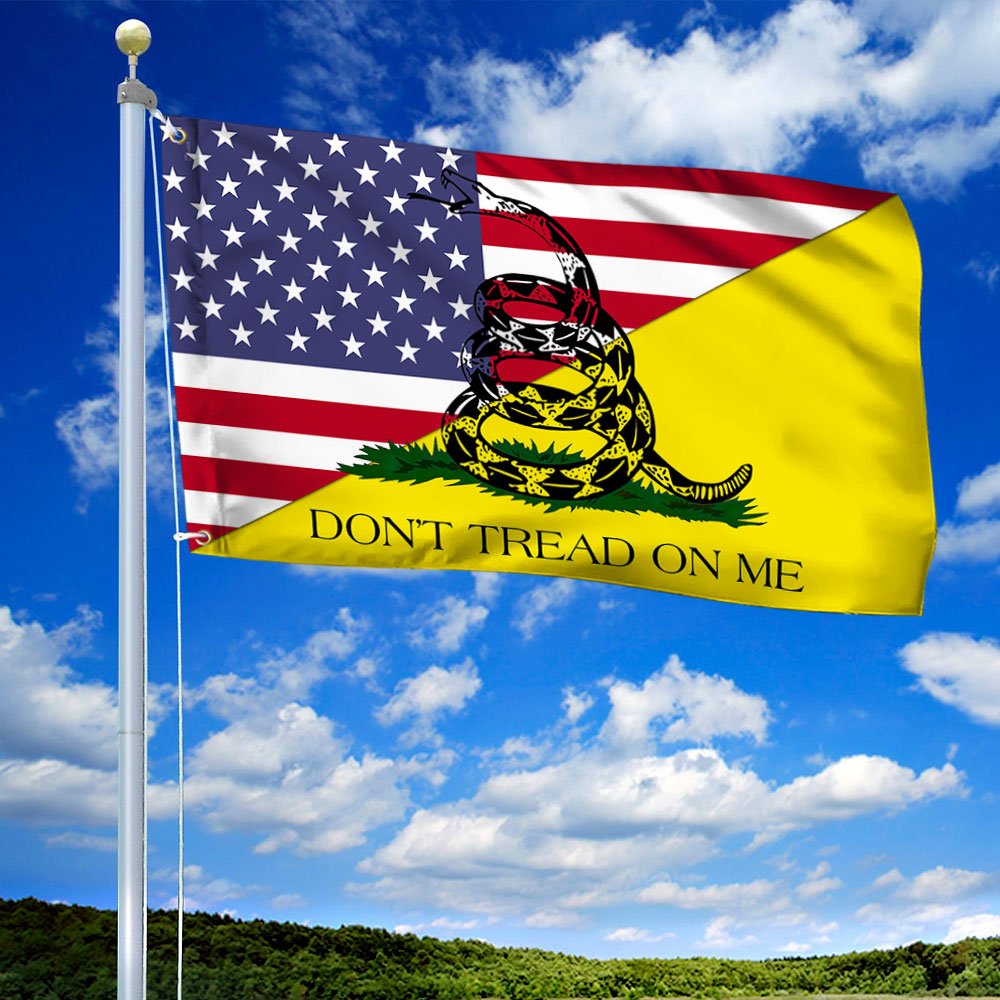 Second Amendment Don't Tread On Me Gadsden Grommet Flag TRL1788GFCT