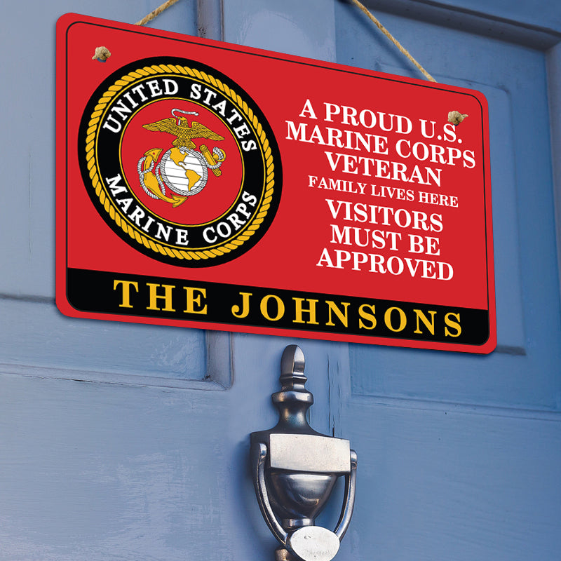 Door sign - A proud veteran family