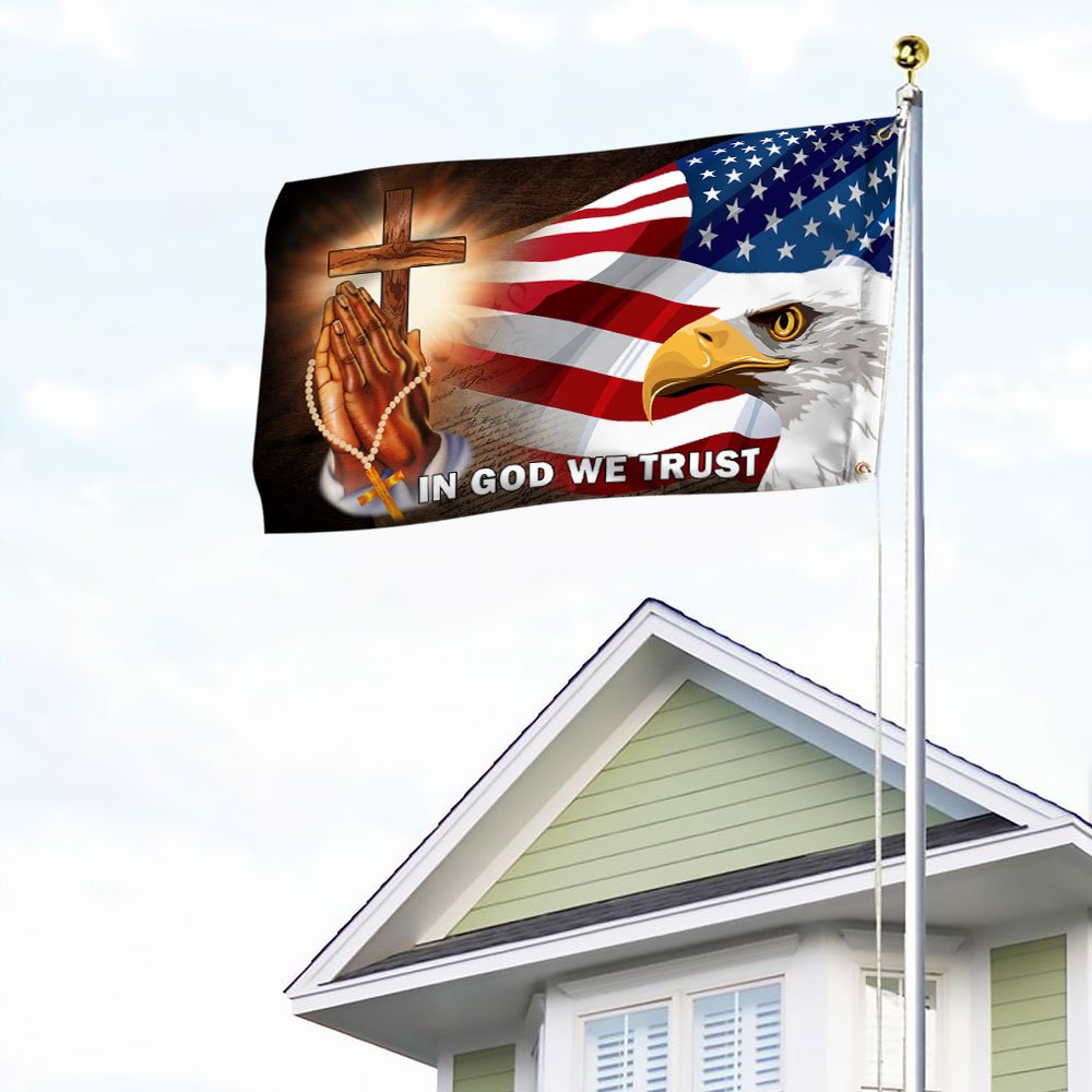 American Eagle In God We Trust Grommet Flag MBH155GFCT