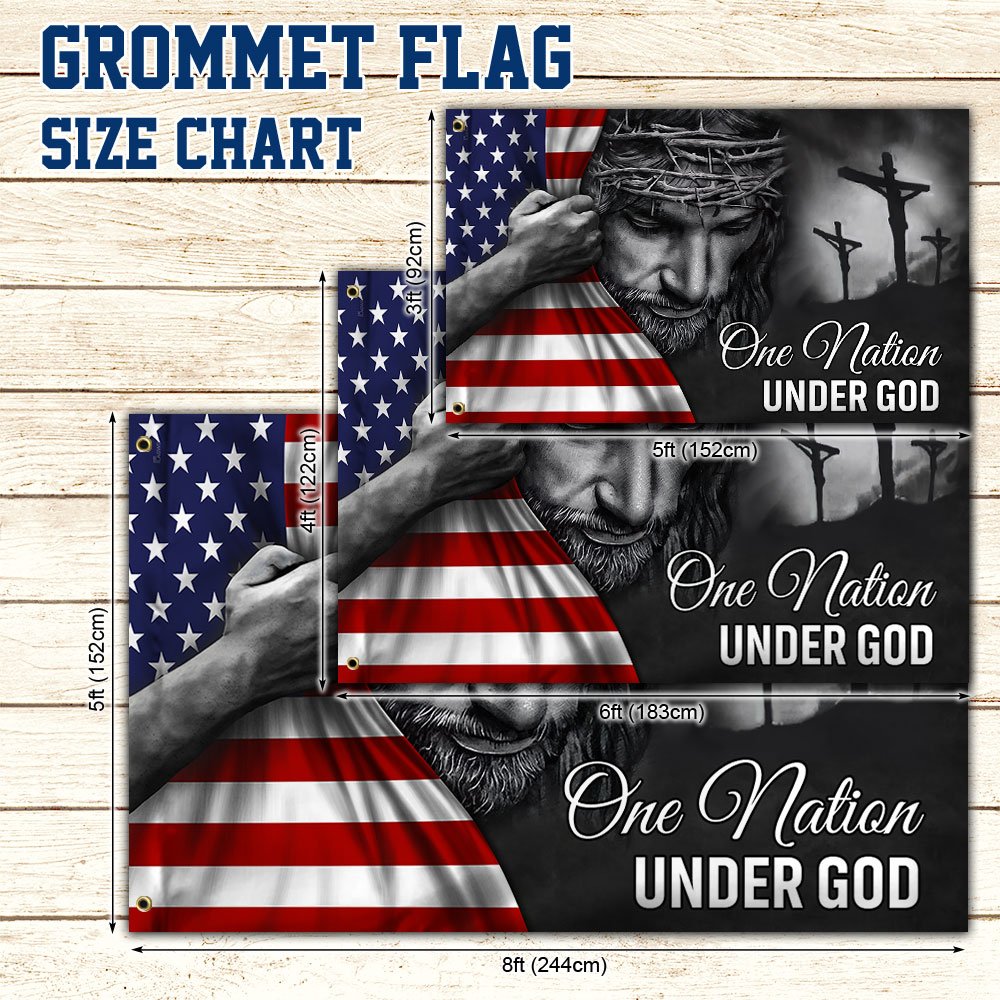 Jesus Flag One Nation Under God Grommet Flag TRL06GFv5CT