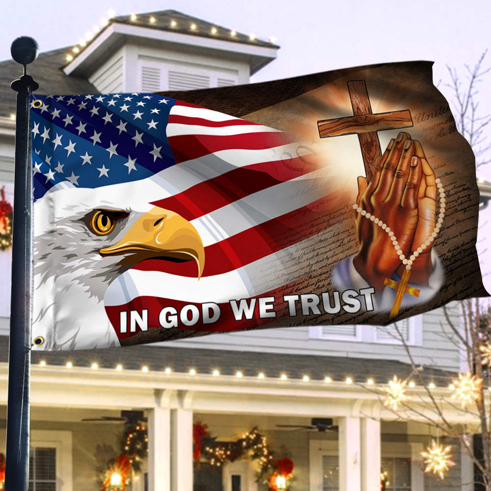American Eagle In God We Trust Grommet Flag MBH155GFCT