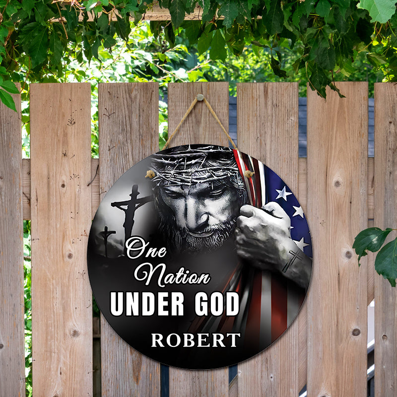 Door sign - One nation under God