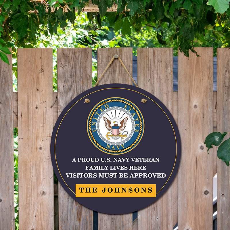 Door sign - A proud veteran family