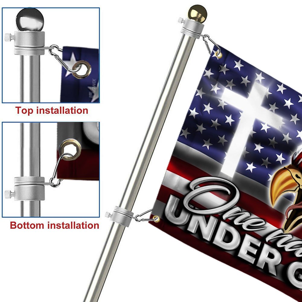 US Eagle Cross Freedom Grommet Flag One Nation Under God