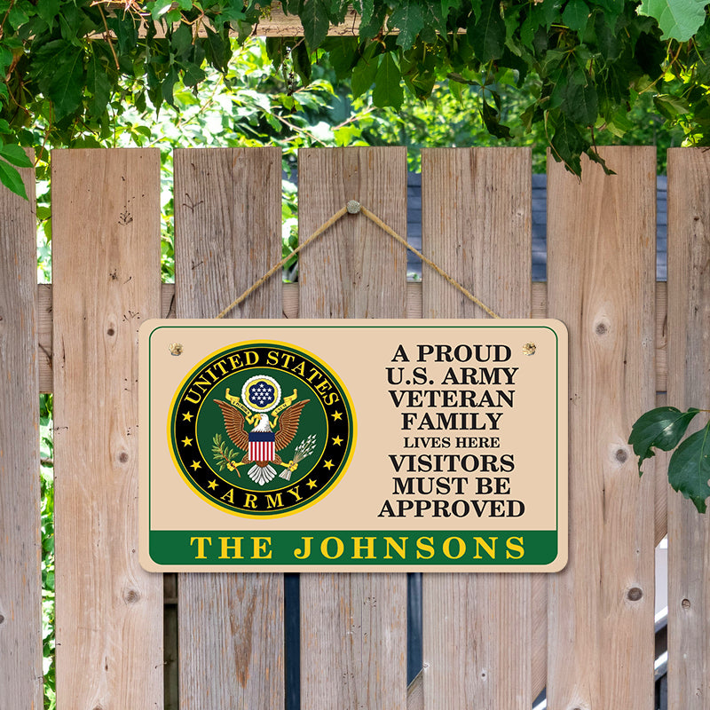 Door sign - Veteran family lives here