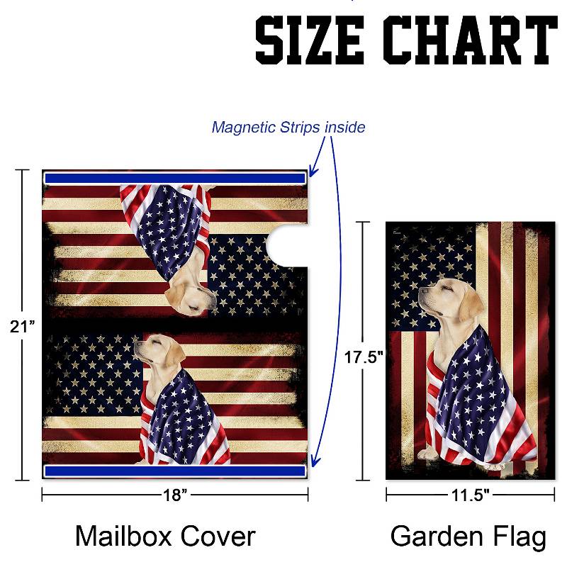 Yellow Labrador Retriever American Patriot Garden Flag & Mailbox Cover BNL40MFv8CT