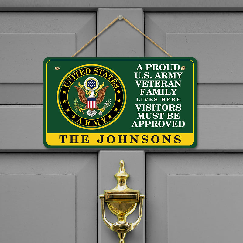 Door sign - A proud veteran family