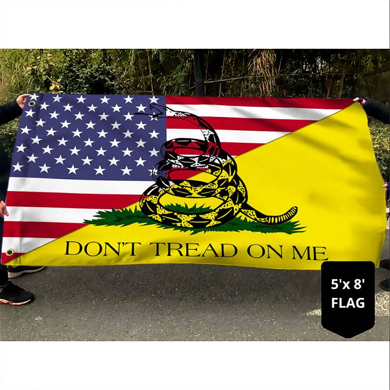 Second Amendment Don't Tread On Me Gadsden Grommet Flag TRL1788GFCT