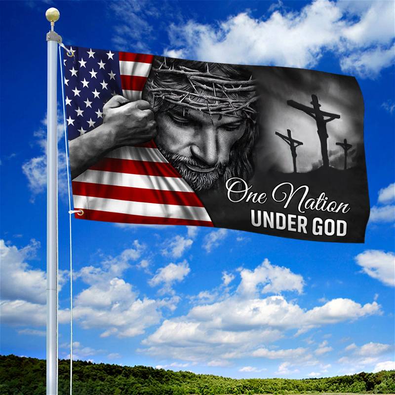 Jesus Flag One Nation Under God Grommet Flag TRL06GFv5CT