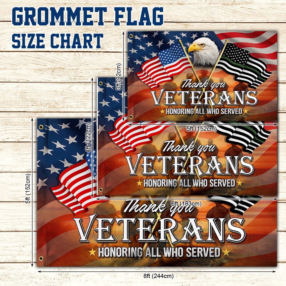 Thank You Veterans, Memorial American Eagle Flag TPT66GFv1CT
