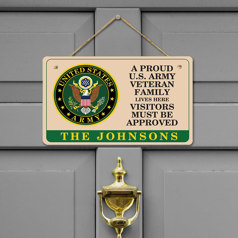 Door sign - Veteran family lives here