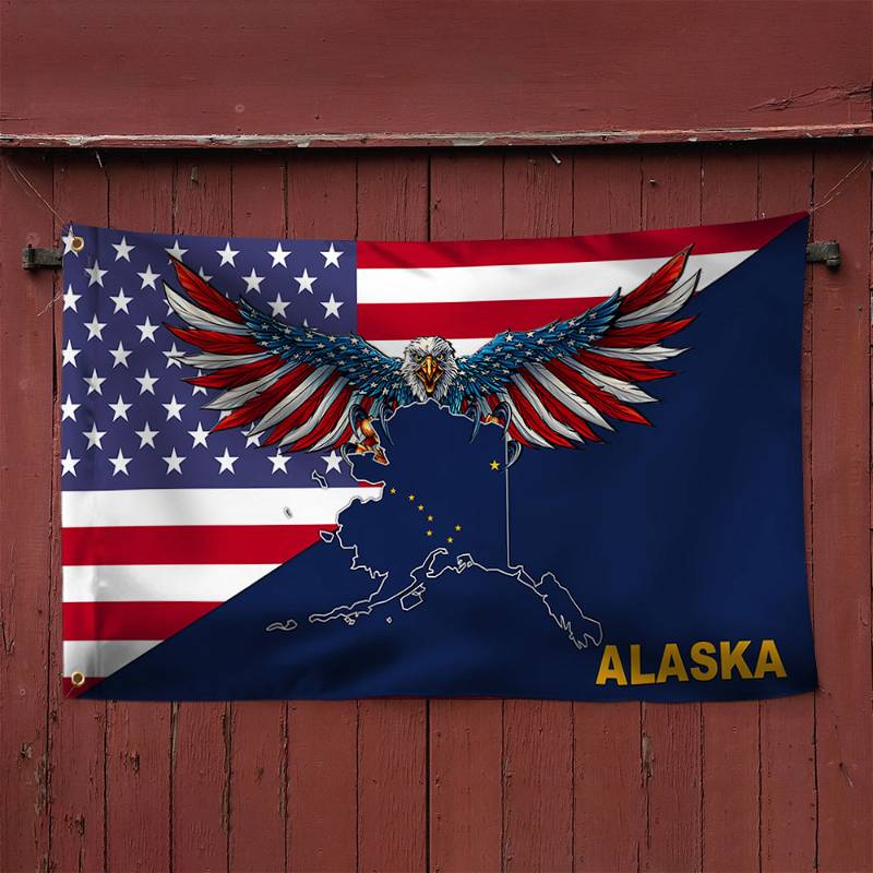 Alaska Flag American Eagle Alaska Grommet Flag