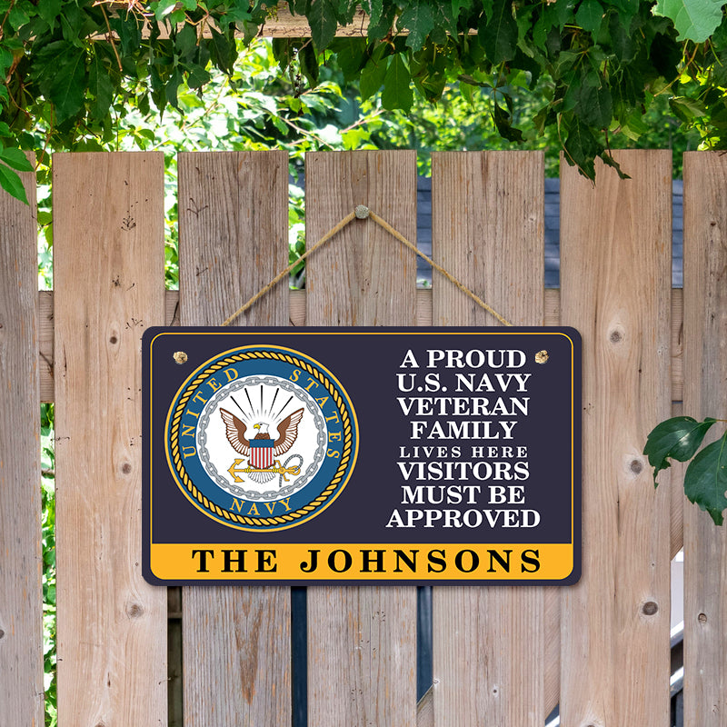 Door sign - A proud veteran family