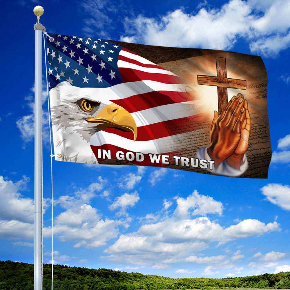 American Eagle In God We Trust Grommet Flag MBH155GFv2CT