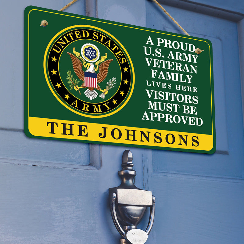 Door sign - A proud veteran family