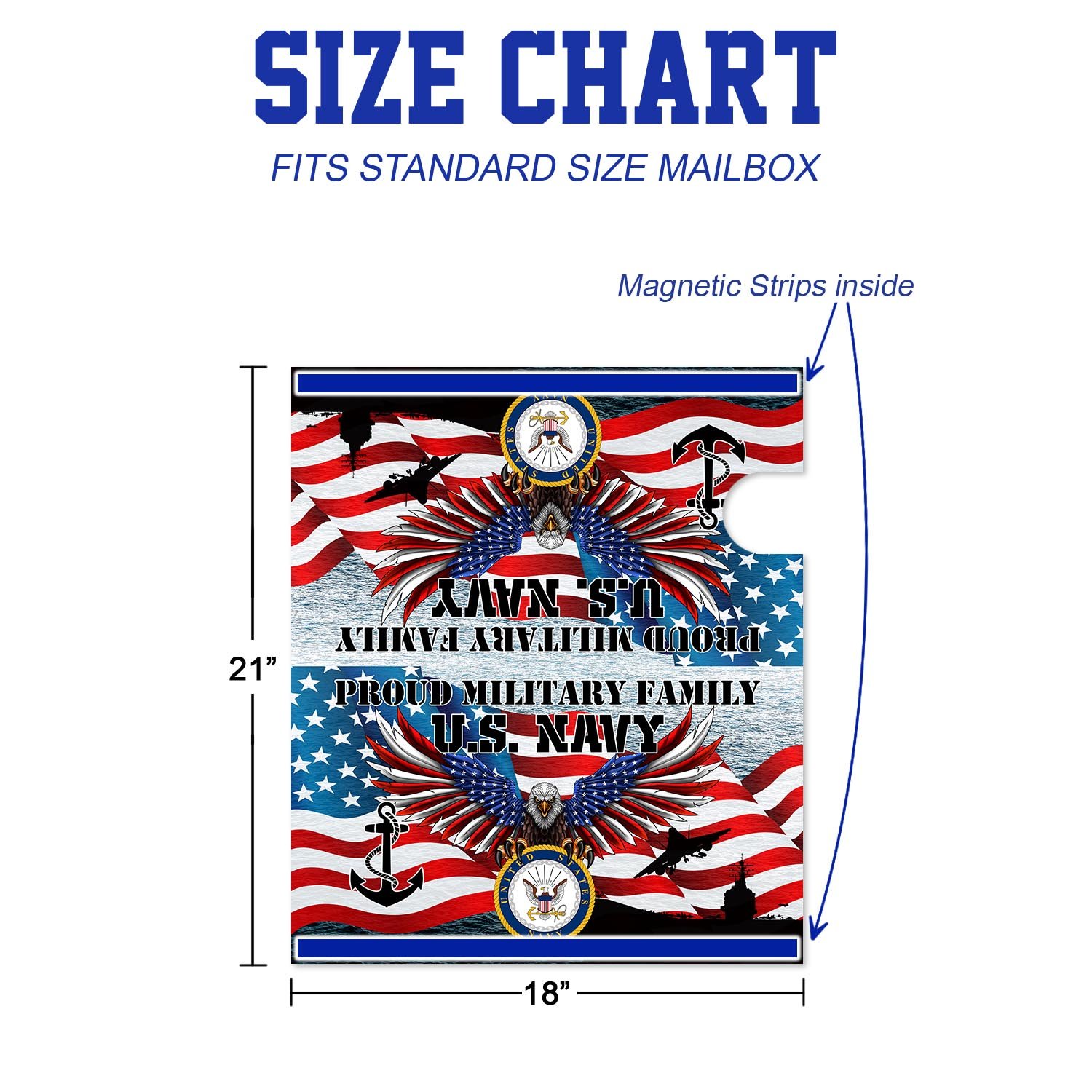 Proud Military Family U.S. Navy Veteran Mailbox Cover Magnetic MLN660MBCT