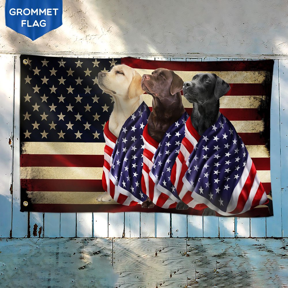 Labrador Retriever Flag American Grommet Flag On Patriot Day ANL40GFv35CT