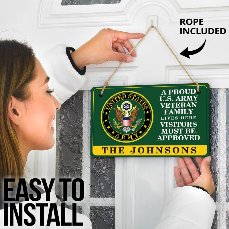 Door sign - A proud veteran family