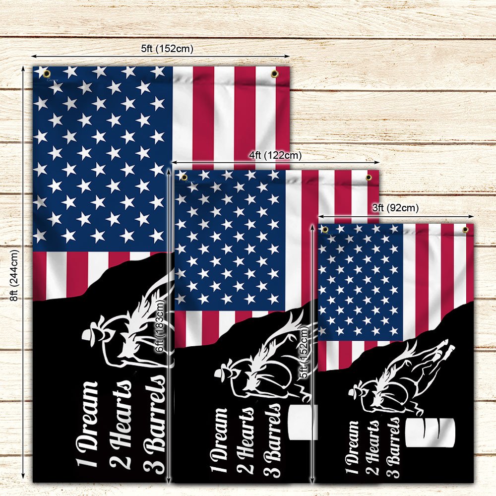 Barrel Racing American Grommet Flag