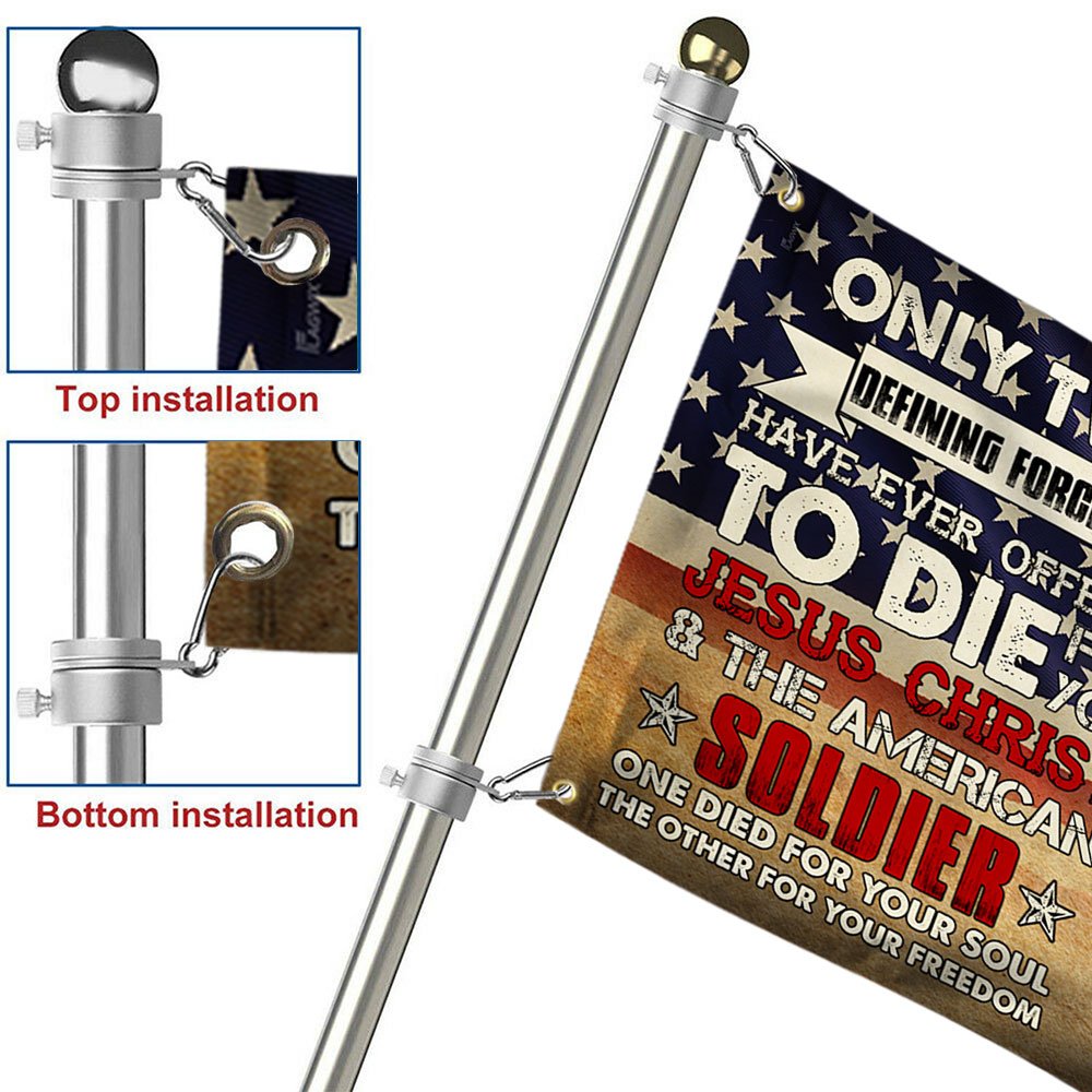 Veteran Grommet Flag Owe To Jesus Christ And The American Soldier LHA1865GFCT