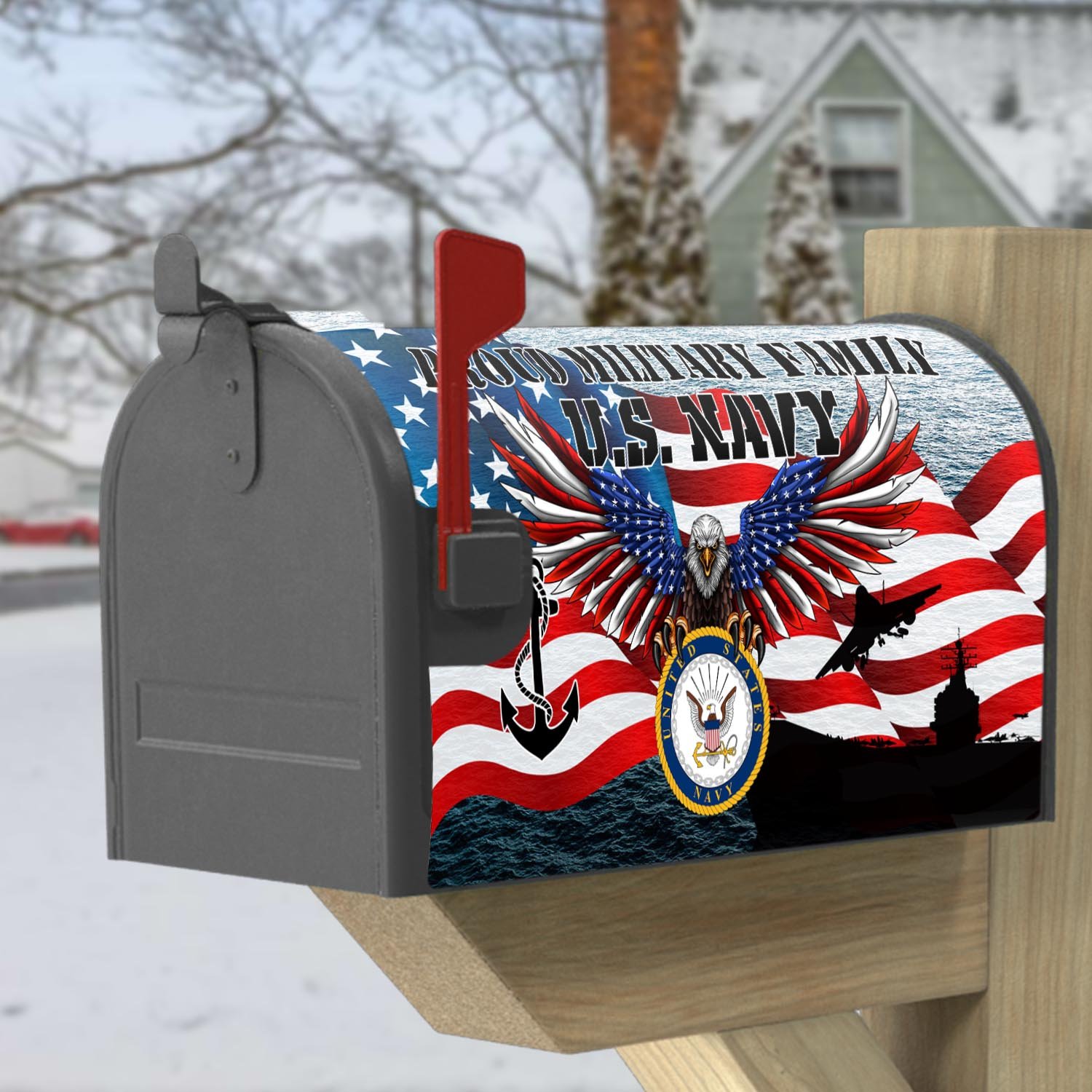 Proud Military Family U.S. Navy Veteran Mailbox Cover Magnetic MLN660MBCT