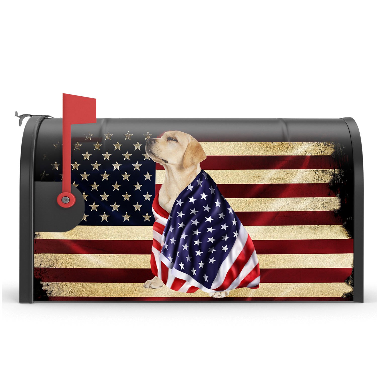 Yellow Labrador Retriever American Patriot Garden Flag & Mailbox Cover BNL40MFv8CT