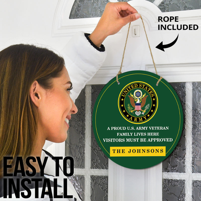 Door sign - A proud veteran family