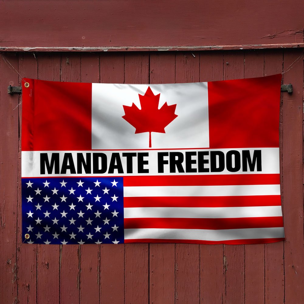Mandate Freedom Grommet Flag, Freedom Convoy 2022, Truckers For Freedom, Canadian Truckers, Canadian American Flag