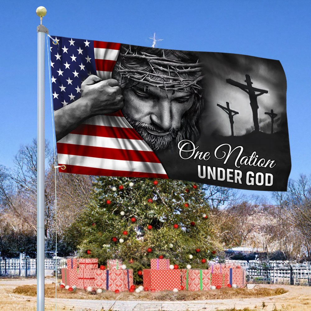 Jesus Flag One Nation Under God Grommet Flag TRL06GFv5CT