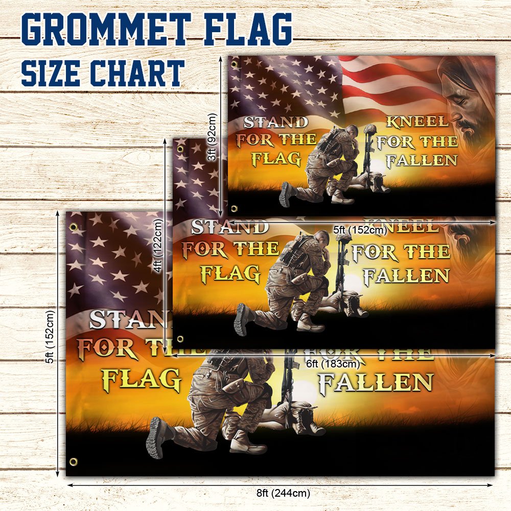 Soldier Kneeling Jesus American Grommet Flag MLN24GFCT