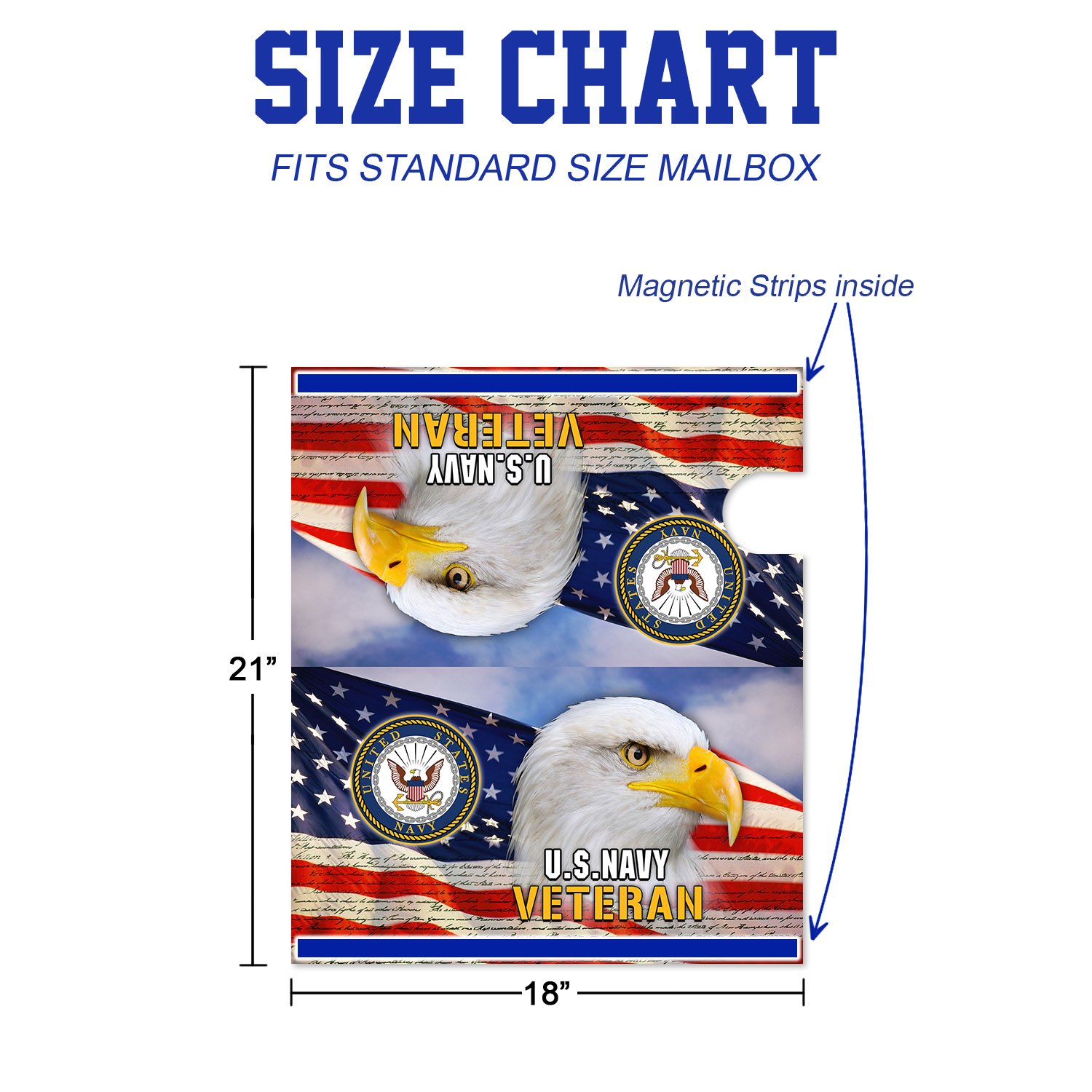 U.S. Navy Veteran Eagle Mailbox Cover Magnetic MLN676MBCT