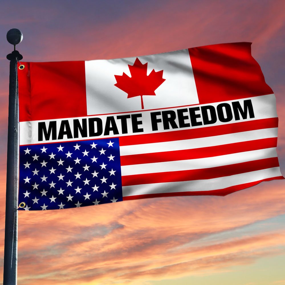 Mandate Freedom Grommet Flag, Freedom Convoy 2022, Truckers For Freedom, Canadian Truckers, Canadian American Flag