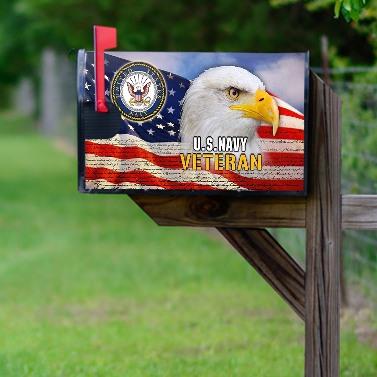 U.S. Navy Veteran Eagle Mailbox Cover Magnetic MLN676MBCT