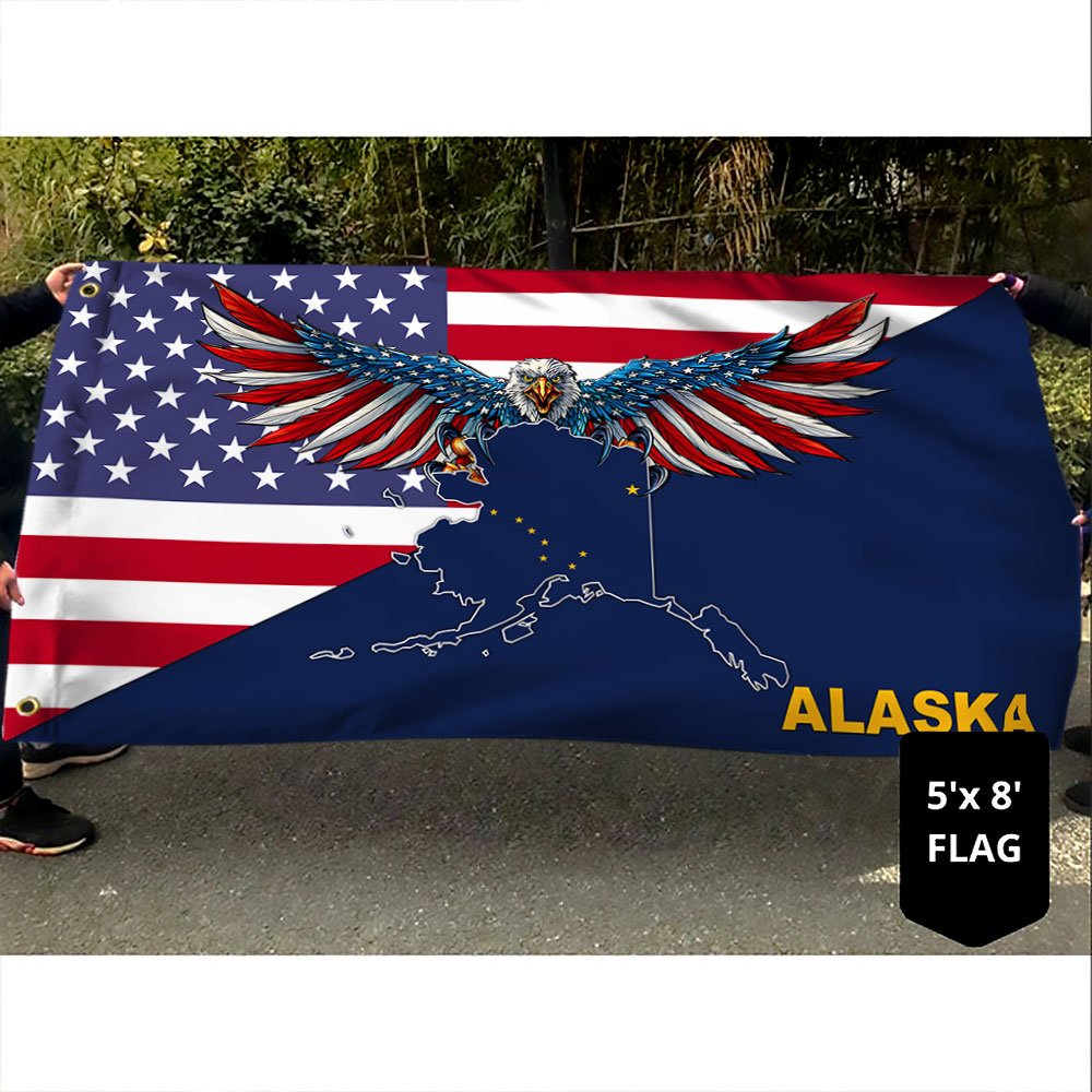 Alaska Flag American Eagle Alaska Grommet Flag