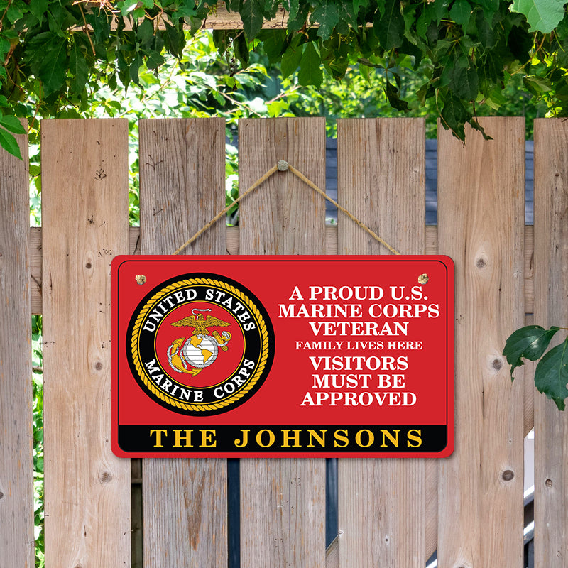 Door sign - A proud veteran family