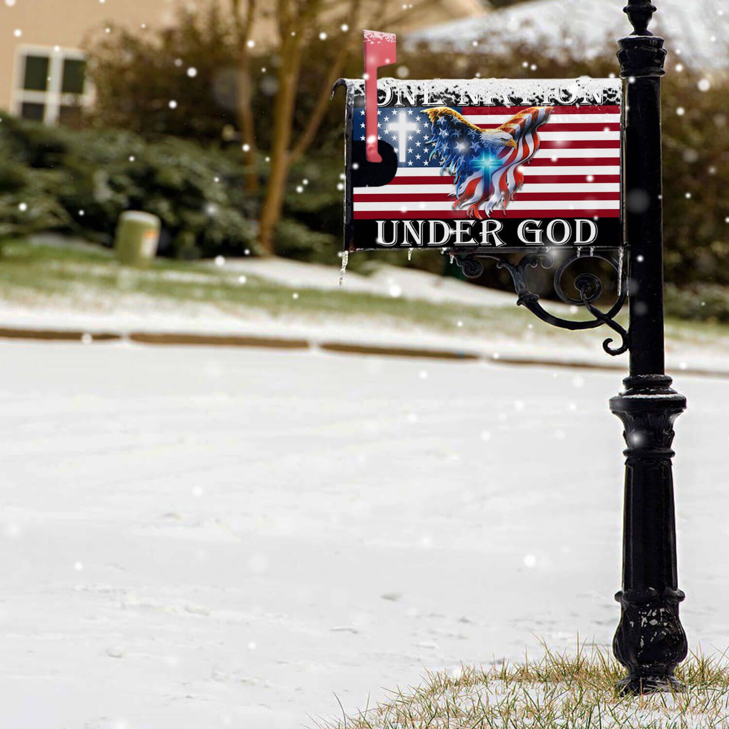 One Nation Under God American Eagle Mailbox Cover THB3602MBCT