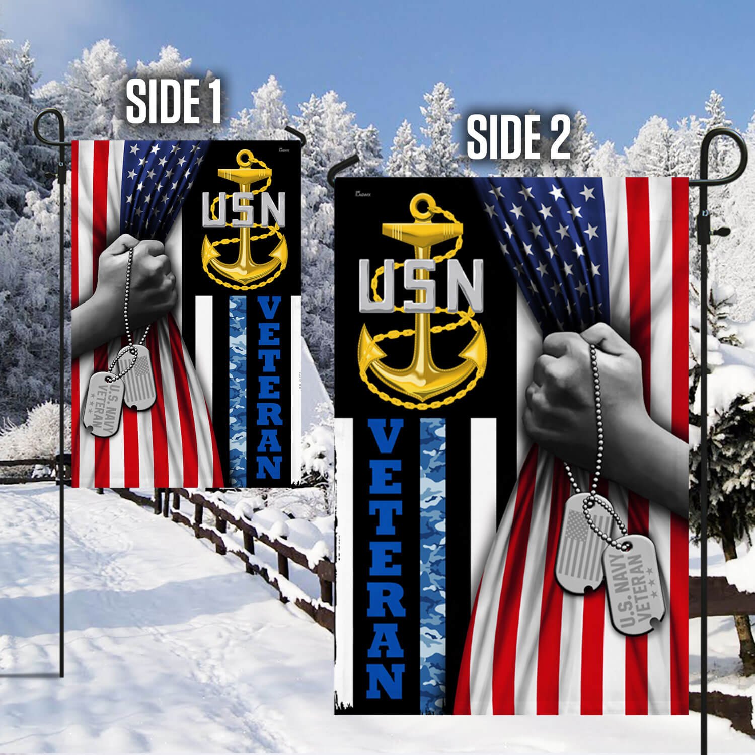 U.S. Navy Veteran Garden Flag & Mailbox Cover TPT446MFCT