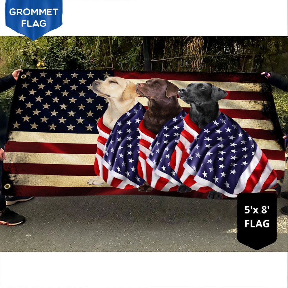 Labrador Retriever Flag American Grommet Flag On Patriot Day ANL40GFv35CT