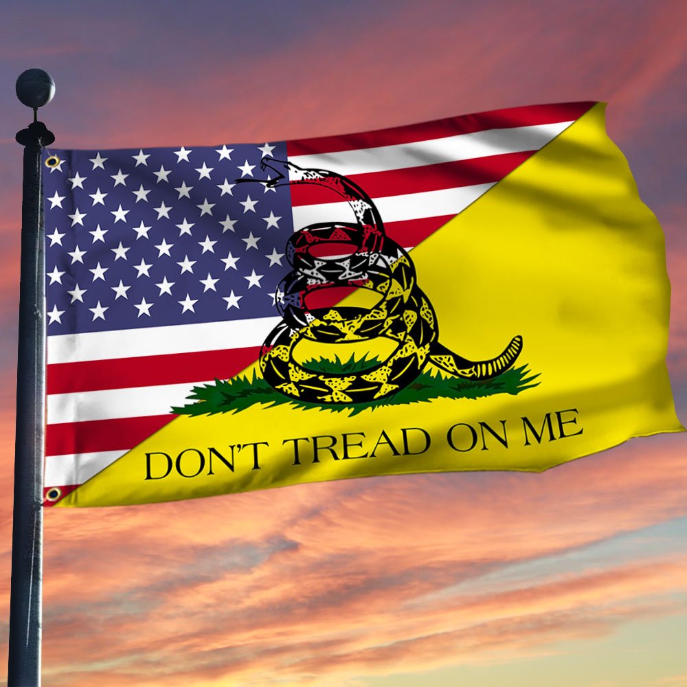 Second Amendment Don't Tread On Me Gadsden Grommet Flag TRL1788GFCT