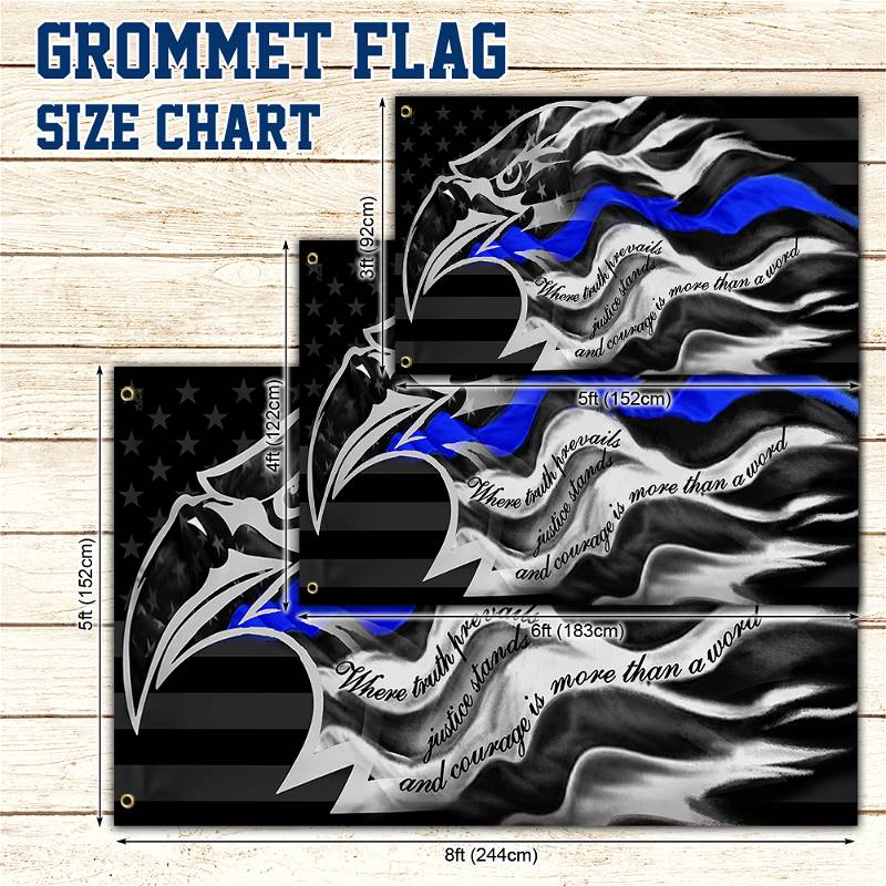Thin Blue Line Grommet Flag Where Truth Prevails
