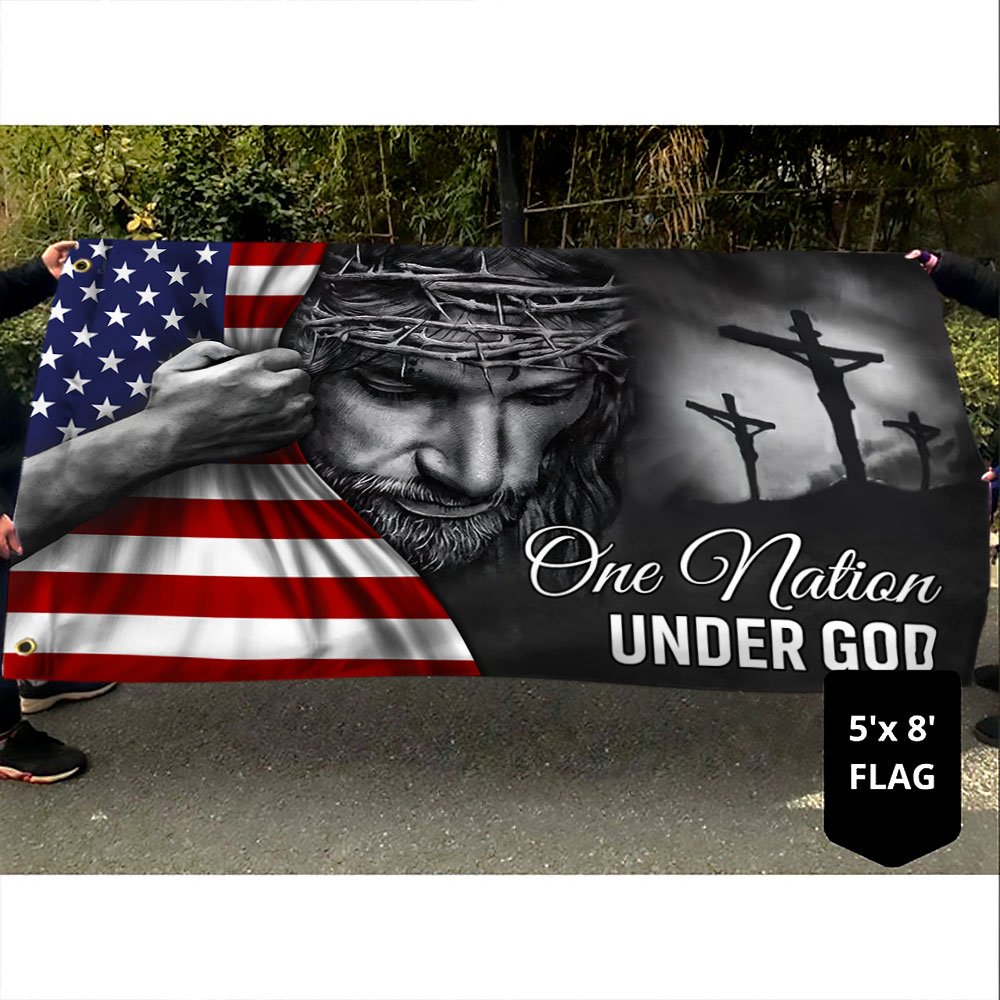 Jesus Flag One Nation Under God Grommet Flag TRL06GFv5CT