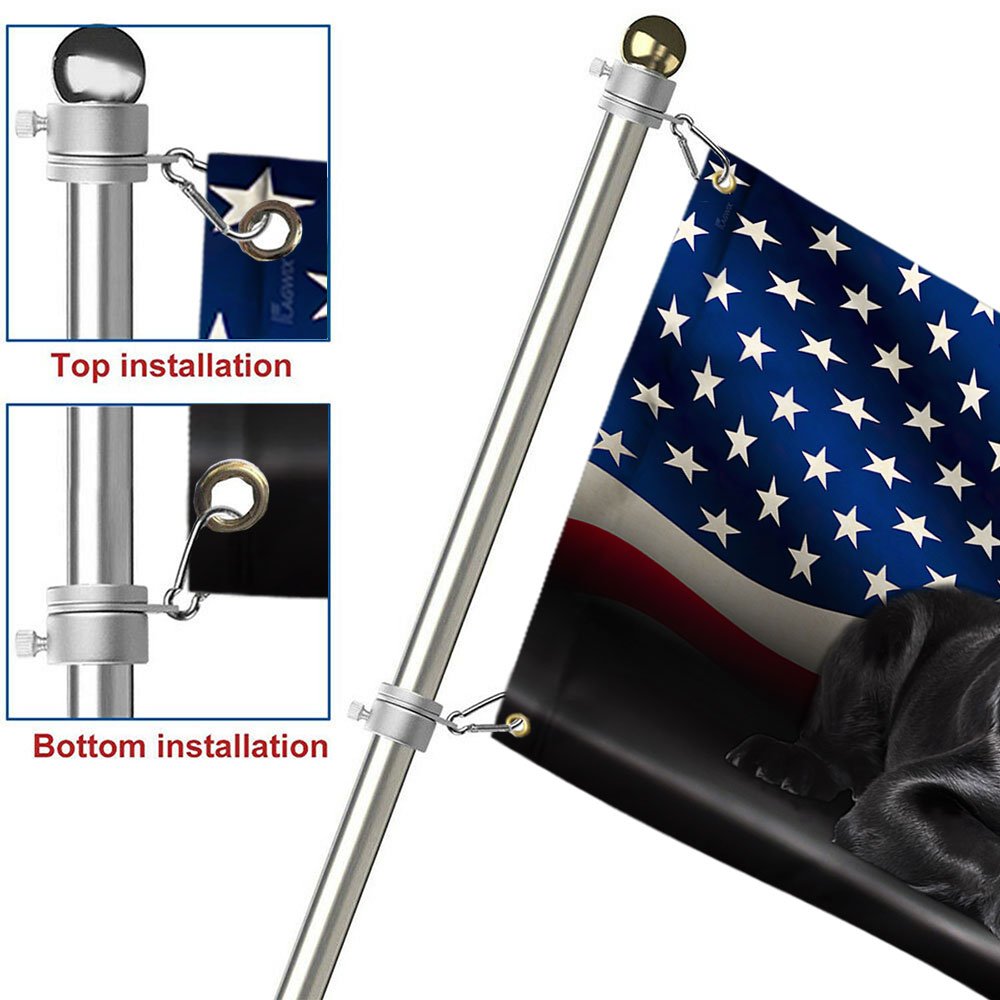 Black Labrador Retriever American Grommet Flag QNN437GFv7