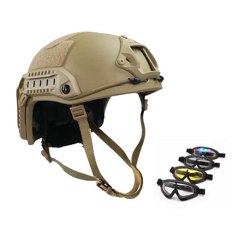 Ballistic Helmet and Tactical Goggles Bundle For Sale Boltless High-Cut Level IV Ballistic Helmets