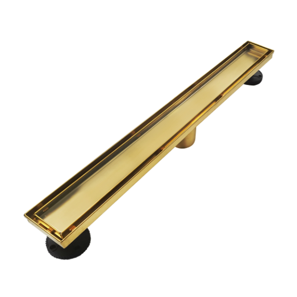 Neodrain Golden Tile-insert Linear Drain with 2-in-1 Grate Cover, 304 Stainless Steel Rectangle Shower Floor Drain, CUPC Certified(Brushed Golden)